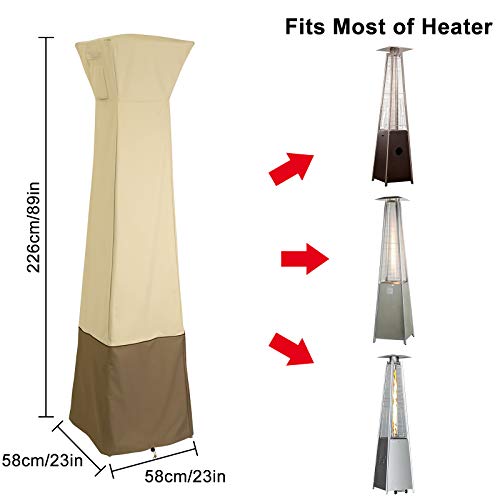 Evoio Pyramid Torch Patio Outdoor Heater Covers Waterproof with Zipper & Air Vents, Stand up Heavy Duty 4000 PU Pressure Waterproof Oxford Fabric Heater Covers