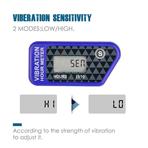 image for Runleader Digital Self Powered Wireless Hour Meter,Vibration Activated