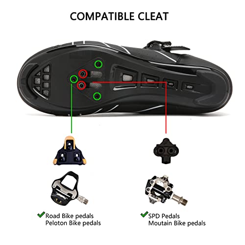Vicogn Tênis de ciclismo masculino feminino compatível com Peloton Indoor Bicycle Pedals Clip in Roa