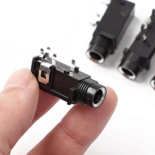 uxcell 10 Pcs 6.35mm 1/4 Inch Stereo Socket 4 Pins PCB Panel Mount Connectors miniatura 5