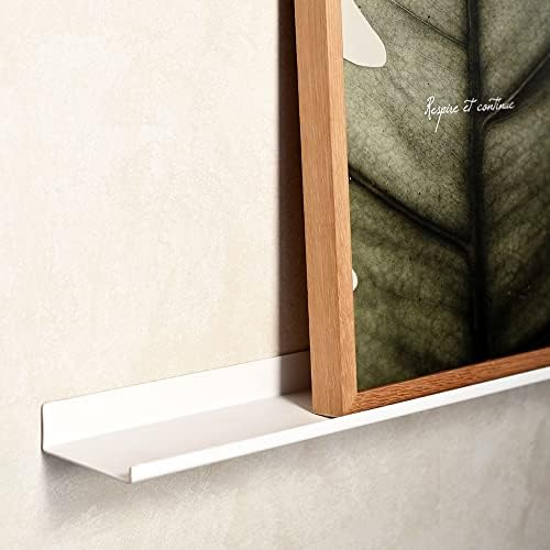 MILUKA Set 2 Floating Shelf White 110 cm | Metal Shelves for Picture Shelf and Photo Shelf | Floating Shelves for Bedroom, Kitchen Storage and Bathroom Storage in Home Decor | Wall Shelf (2. White)