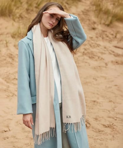 Embroidered Personalised Short Scarf Embroidery Custom, Monogrammed Gifts for Her Scarf Personalised Scarves For Women Valentine Gifts2