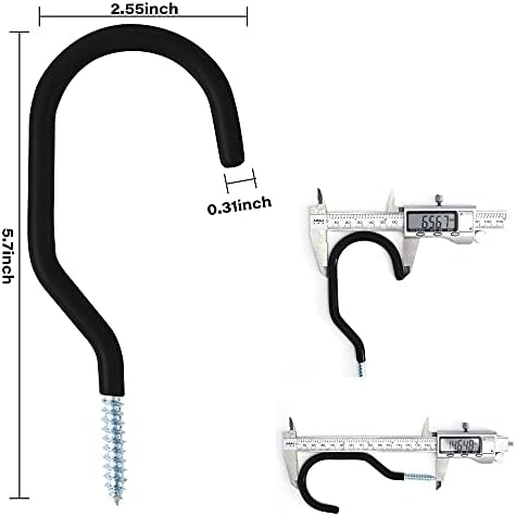 Sinoer 8 Pack Bike Hooks /Bicycle Storage Hooks Set,Heavy Duty Storage Hangers Shed Garage Garden Hook Use for Mountain/Road Bikes,Perfectly Utility Tool Hangers (Black)