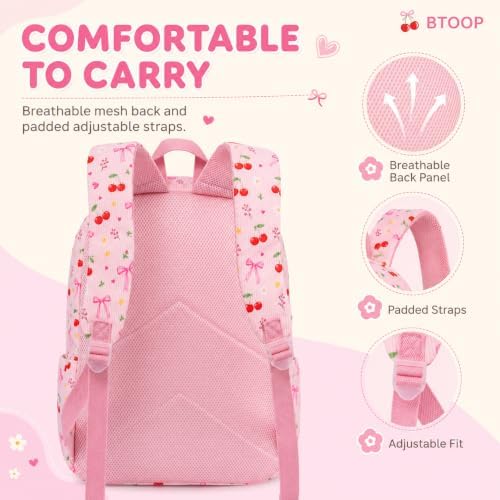 BTOOP School Backpack for Teens Large Cute Bookbag Lightweight 15.6 inch Laptop Bag for Girls Women Casual High School College — view 7