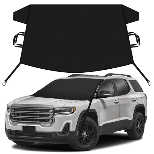 Image of EcoNour Car Snow Cover Compatible for GMC Acadia | Windshield Cover for Ice and Snow with S-Hook Straps | Heavy-Duty 600D Oxford Winter Car Cover, Waterproof & Anti-Slip