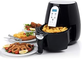Salter EK2559 XL Hot Non-Stick Basket, Light Touch Digital Display, Compact Air Fryer, Adjustable Timer and Power Indicator, Can Heat Up to 200°, 1500 W, 4.5 L, Black