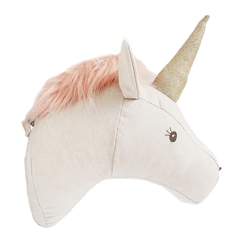 Image of MON AMI Premium Unicorn Head Wall Mount 13", Plush Stuffed Animal Wall Toy, Wall Hanging Décor for Kid’s Nursery/Playroom/Bedroom, Unicorn Decoration