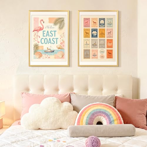 Image of upsimples 19.7x27.6 Puzzle Frame, Display 18x24in with Mat or 50x70cm Without, Wall Hanging 1000 Pieces Puzzles Frames, Gold, 1 Pack