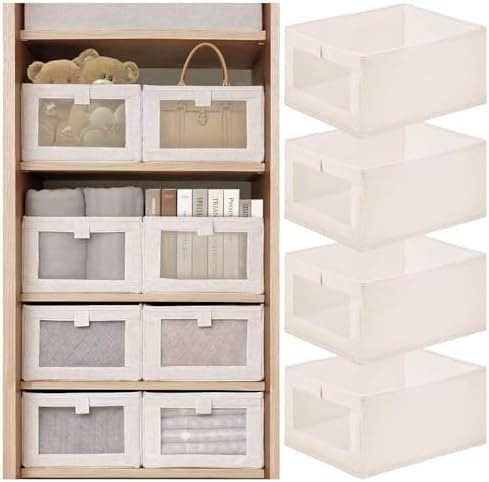 Amazon.com: 8 Pack Linen Closet Organizers and Storage, Foldable Closet ...