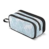 CHIFIGNO Estuche para lápices de gran capacidad, diseño de atrapasueños con diseño de lobo blanco, turquesa, estuche de maquillaje con cremallera para niñas, niños, adolescentes, hombres y mujeres