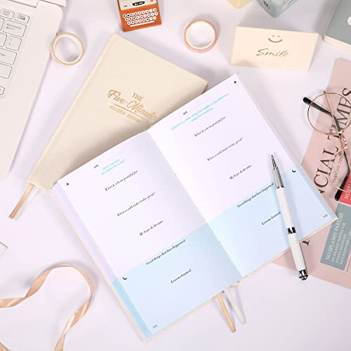 The 5-Minute Guided Journal - Five Minutes A Day To Be Grateful, Undated Daily Journal, Simple Gratitude Format Diary For Happiness ＆ Productivity, 2 Bookmarks, Premium Paper, Inspirational Quotes #TOP6