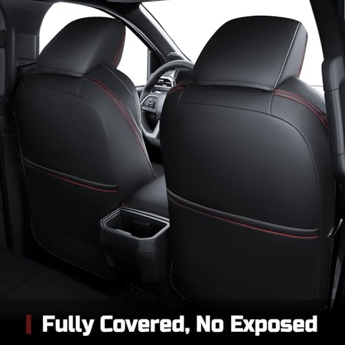 Image of Leather Seat Covers Custom Fit for Tacoma Gen 4th (2024-2026) Double Cab | Custom Fit for SR, SR5, TRD PreRunner, TRD Sport, TRD Off-Road, Limited, Trailhunter - Fully Covered - Fit Like a Glove