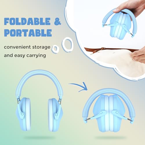 Image of ProCase Kids Noise Cancelling Headphones Ear Hearing Protection, Skyblue | Ear Defenders for Monster Jam Truck Firework Focus, Noise Reduction Canceling Ear Muffs for Sensory Autism Toddler Children