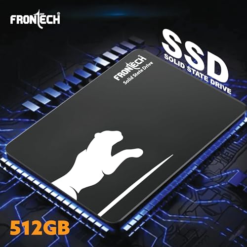 Image of FRONTECH 512GB Internal SSD, 2.5 SATA, TLC+SMI, Low Energy Consumption, Ultra Fast with Read /Write Speed Upto 500 /480 Mbps, (SSD-0015, Black & White)