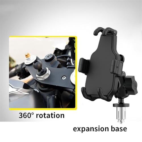 Support de navigation moto universel avec base d'extension et rotation 360° pour smartphone - 2