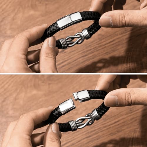 Hope Rings - To My Husband Bracelet - Forever Linked Bracelet - 304 Stainless Steel & Leather, Tarnish-Free & Weather-Resistant - Stainless Steel Jewelry - Inspirational Jewelry4