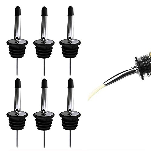 Aissy versatori,6PCS versatori vino,versatori cocktail,versatori bottiglie,Beccuccio versatore vino con tappi antipolvere in gomma
