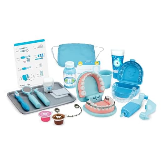 Melissa & Doug Super Smile Dentist Play Set, 25-Piece Dentist Kit with Oversized Teeth, Large Tools & Accessories, Kids Toys for Girls & Boys 3+