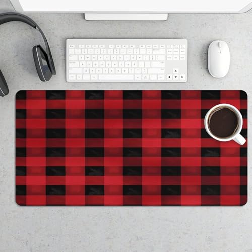 Mouse pad de escritorio grande con patrón burdeos y negro 60x30 cm miniatura 5