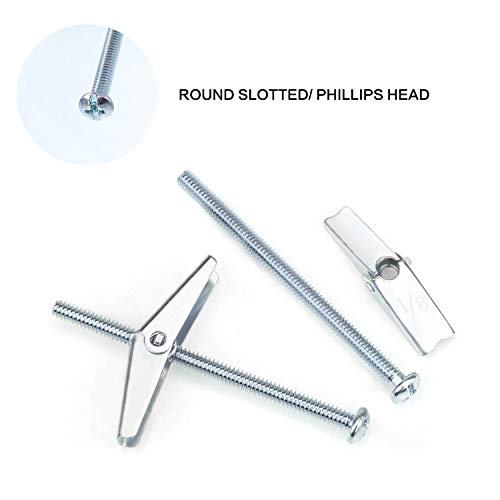 1/8X2-Inch Toggle Bolt And Wing Nut For Hanging Heavy Items On Drywall (50 Pack) #TOP4
