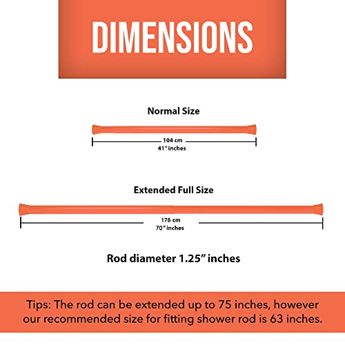 Image of Story@Home 104-178 CM Adjustable -Length Shower Curtain Tension Rod (Peach)