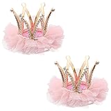 OHAOLYLE 2 Pcs Crown Hair Clips Baby Alligator Hair Clips Toddler Lace Rhinestone Princess Style Hai