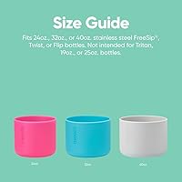Vista 4 de Owala - Funda protectora antideslizante de silicona para botellas de agua, protege las botellas de agua de acero inoxidable FreeSip y Flip, 40 Menta