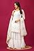 FASHION FRONTIER Beautiful Chinnon Punjabi Style Sharara Suit For Women Ready To Wear Salwar Kameez With Dupatta (US, Alpha, Small, Regular, Regular, White)