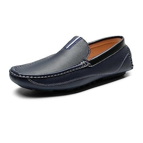 Bruno Marc Men's Driving Moccasins Penny Loafers Slip on Loafer Shoes 7.5 Navy