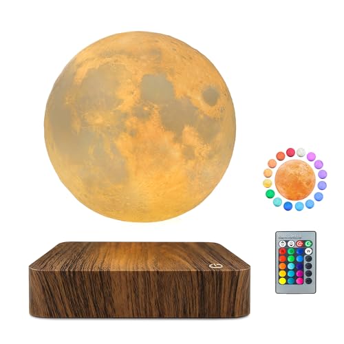 Flagest Levitating Moon Lamp Magnetic Floating Moon Night Light with 16 Color Modes and Remote Control Home Office Desk Decor Birthday Holiday Gifts for Women Men Boys Girls