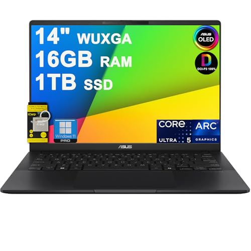 ASUS Vivobook S 14 Laptop per Creator Designer Business Professionale Leggero 14 pollici OLED AI-Powered Intel 8-core Ultra 5 226v (Ultra 7 155H) 16GB RAM 1TB SSD Win11Pro ICP Hub Copilot+PC