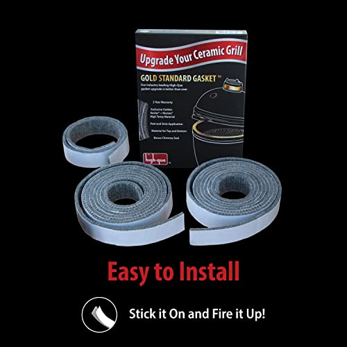 High-Que Gold Standard Nomex And Kevlar Gasket, Replacement For Primo Oval Junior 200 And Primo Oval Large 300 Grill High-Heat 12' Gasket Seal, 2-Year Warranty, Made In Usa #TOP4