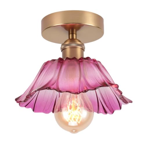 Suspension pour couloir en verre violet pour corriger un éclairage terne