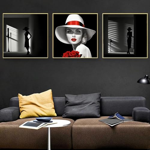 Impressions en noir et blanc toile 80x80 cm sans cadre pour salon