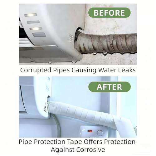 Image of Pipe Wrap Tape 100' Length x 2 inch Width -10 Mil Thick,PVC Corrosion Protection,Width White Insulation Tape for Drain Pipe, Metal & Electrical Piping, Underground Pipe (2 Pack)