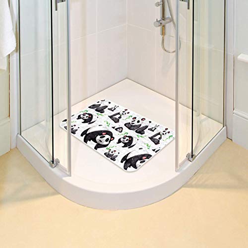 Tapis de bain antidérapant bébé 36x67 cm panda - Bennigiry
