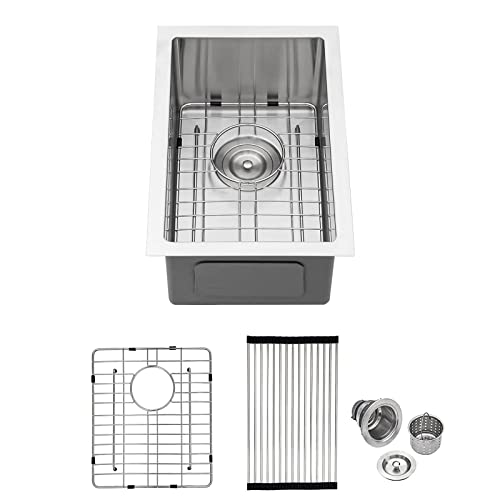 Undermount Bar Sink - Lordear 14 Inch Stainless Steel Bar Prep Sink Undermount 16 Gauge R10 Tight Radius Bar Rv Wet Sink Sink #TOP14