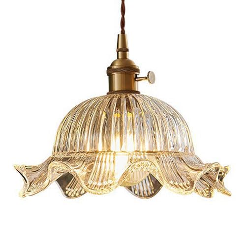 Lustre de style nordique avec abat-jour en verre en forme de pétale et douille E27 pour le porche