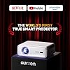 Netflix-Officially Projector, Aurzen Eazze D1 4K Supported Smart Projector with HDR10, DoIby Audio, Auto Focus, WiFi Bluetooth Portable Projecteur for Outdoor, White