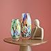 Ca D Oro Pair of Colored Glass Vases Confetti Effect Hand Blown Murano-Style Art Glass for Flower, Room Decoration and Centerpiece - Models Oliva P/G
