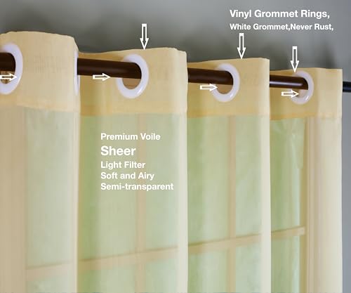 Image of Today's Curtain, Emelia Grommet Sheer Panel 84 inch Gold, 59 inch W x 84 inch L