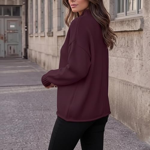 Knit Sweater for Women Oversized Long Sleeve Crewneck Tops Fall Pullover - image 4