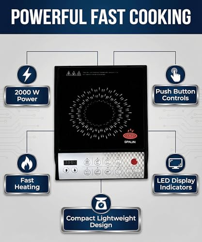 Image of ChefPro IC Induction Cooktop 2000W | Push Button Control | 8 Cooking Modes | Auto Shut-Off & Overheat Protection | BIS Approved | Fast Heating Portable Induction Stove (Black)