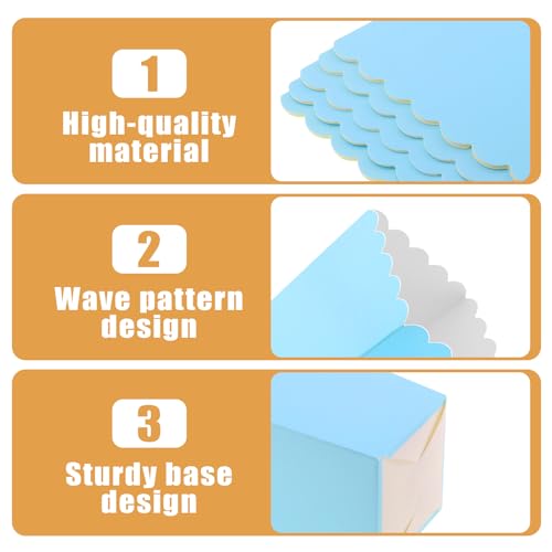 Image of 50 Pcs Light Blue Popcorn Boxes Mini Paper Popcorn Box Cardboard for Party Disposable Snack Candy Holder for Movie Nights Birthday Wedding (Light blue)