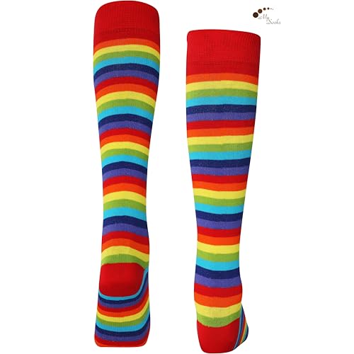 Image of Mysocks Unisex Extra Fine Combed Cotton Knee High Socks, Hand Linked Toe, Soft Latex Band