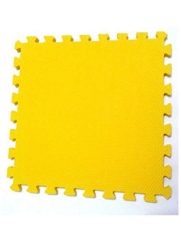 Kit com 10 Tatames Dupla Face Azul com Amarelo 50x50x2cm