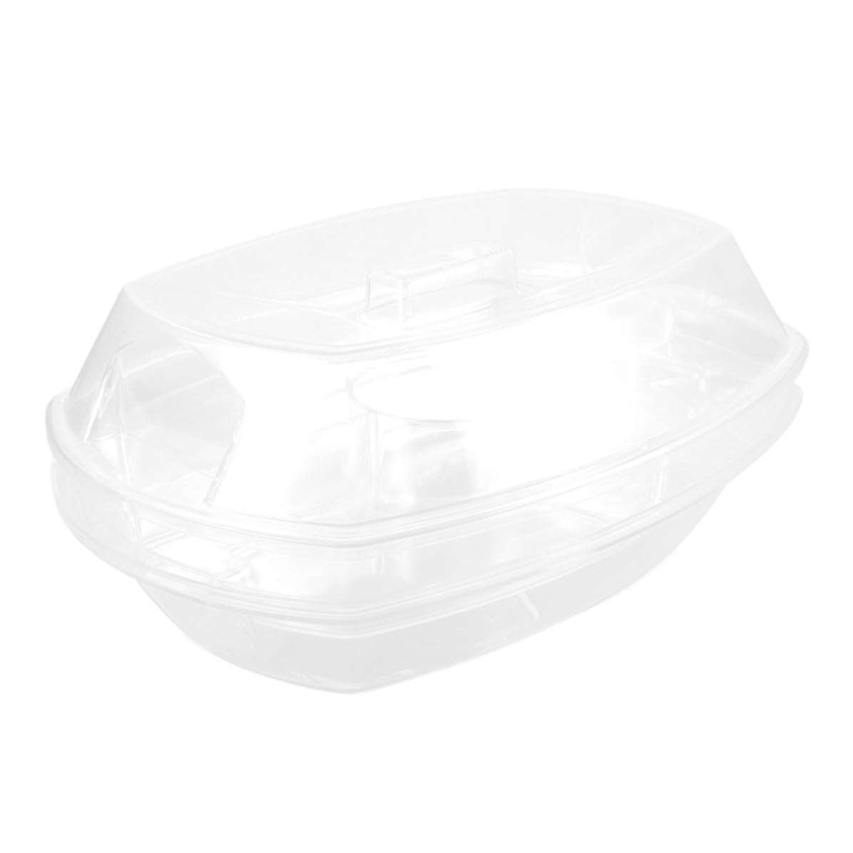 SHINEOFI Vassoio Refrigerato da Portata con Coperchio in Plastica, Design a 4 Scomparti per Frutta e Alimenti Freschi, per Cucina e Eventi