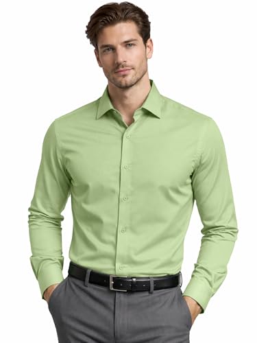 Image of FILO HEVIS Men's Shirt Regular Fit Solid Self-Cord Cotton Blended, Soft Fabric Stylish Formal Wear Man Shirt, Spread Collar Full Sleeves,(Available in Plus Size)