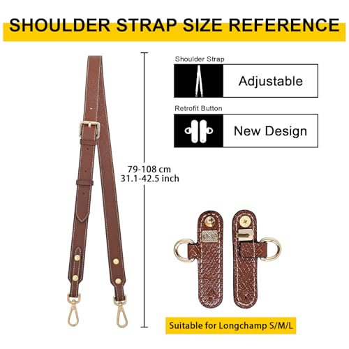 Cowhide Leather Adjustable Crossbody Strap for Longchamp Le Pliage Mini Bag Replacement Shoulder Strap Kit3