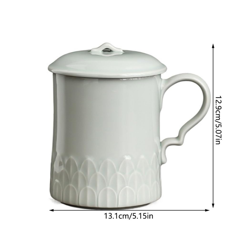 Tasse à thé Tasse de Bureau en céramique de Grande capacité, Service à thé, Tasse créative Faite à la Main, Filtre à Eau avec Couvercle Tasses à thé réutilisables